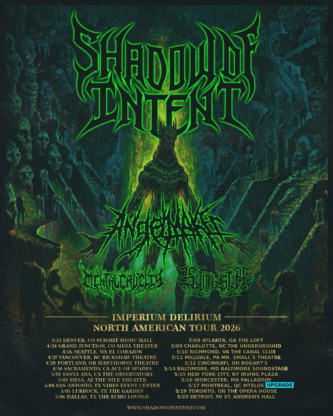 Shadow of Intent Imperium Delirium Tour Poster 2026